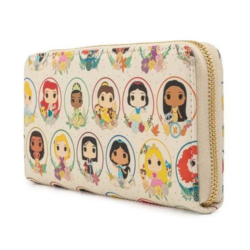6" Disney - Pop Vinyl Princess Circles Faux Leather Zip Around Wallet Loungefly