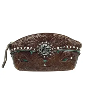 American West Women's Make Up Bag Cognac