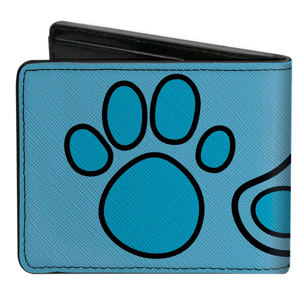 Bi-Fold Wallet - Blue's Clues Blue Face   Paw Print Blues
