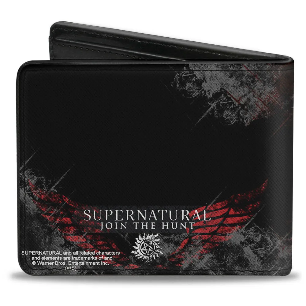 Bi-Fold Wallet - Dean Pose1 THIS IS ALL KINDS OF WRONG   SUPERNATURAL Black Grays Red White