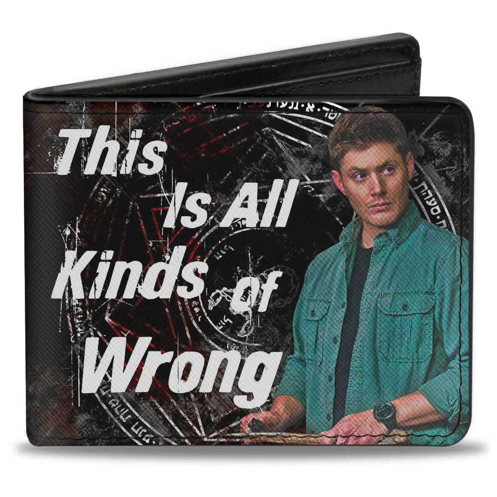 Bi-Fold Wallet - Dean Pose1 THIS IS ALL KINDS OF WRONG   SUPERNATURAL Black Grays Red White
