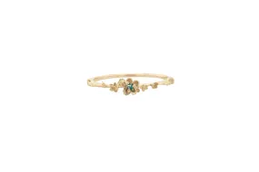 Blue-Green Sapphire Buttercup Ring