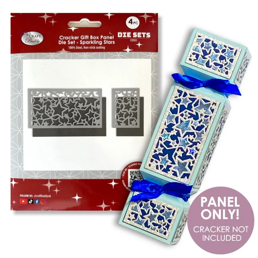Craft Buddy "Sparkling Stars" Cracker Gift Box Panel Die Set