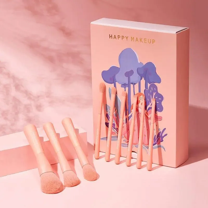 FEIYAN 9pcs Pink Makeup Brushes Set