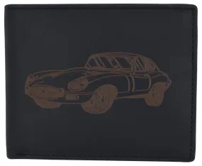 Mens Shelby Cobra Car Logo RFID Leather Bifold Flap Card ID Holder Wallet