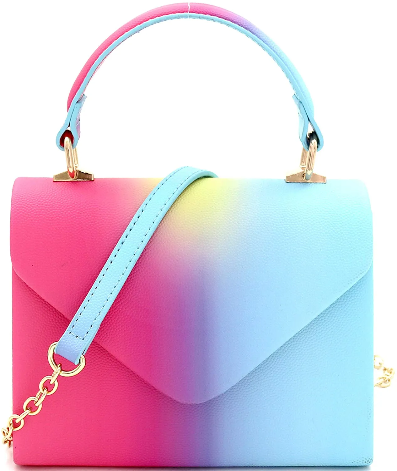 Mini Retro Glossy Crocodile Blue Box Flap leather Satchel Crossbody Handbag