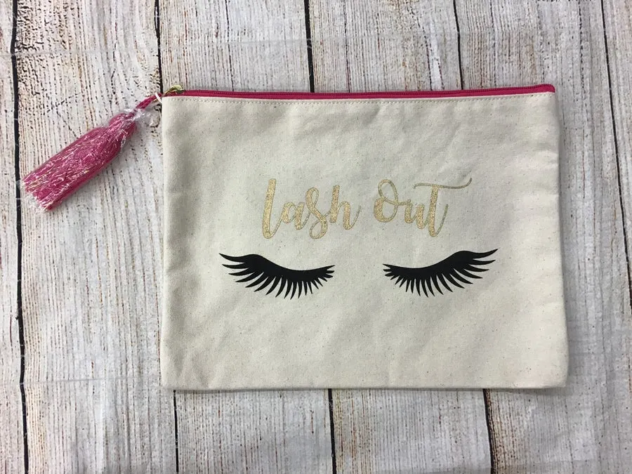 Mudpie Lash Out Canvas Makeup Bag