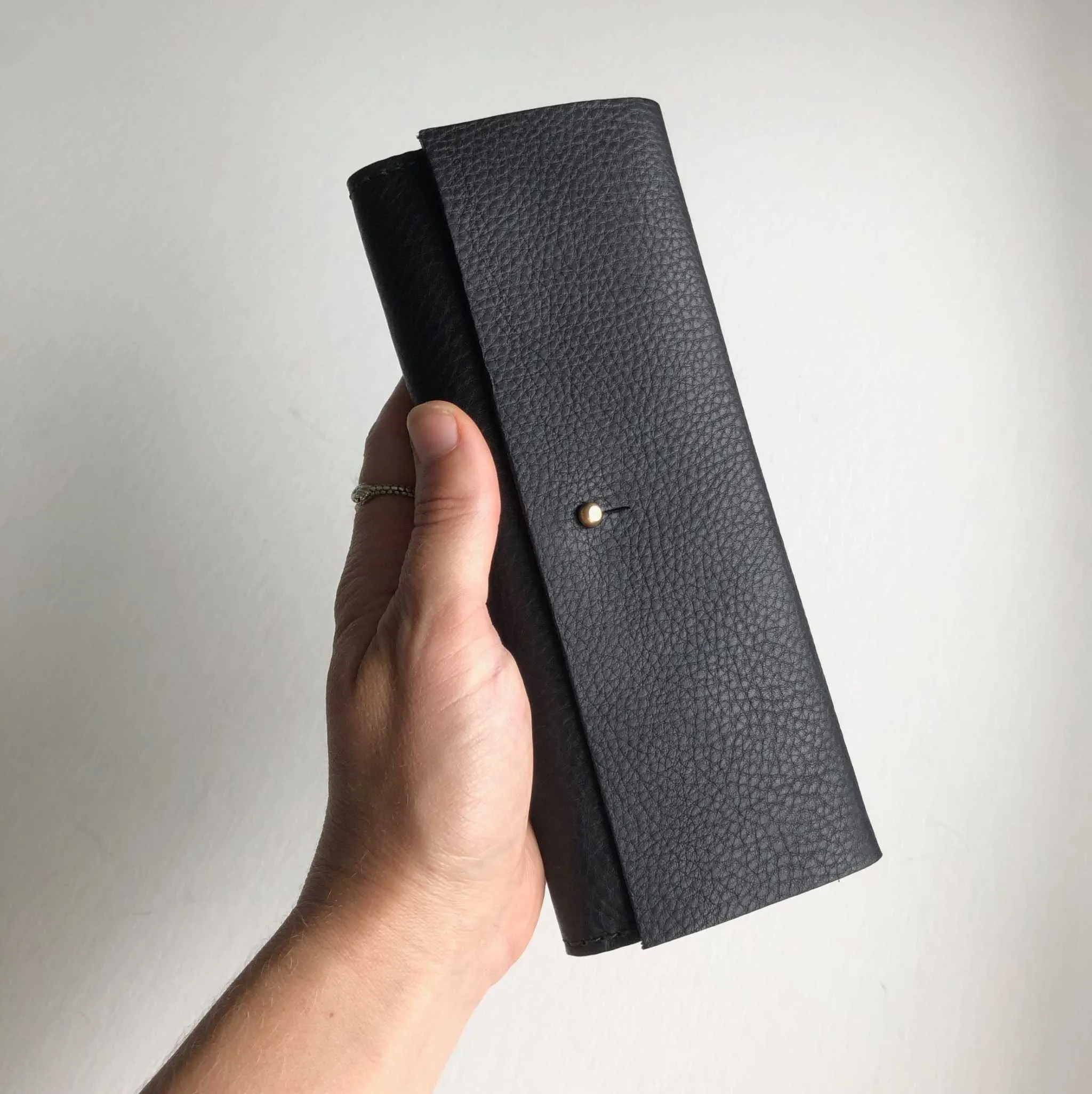 Nomad Midi Leather Folding Wallet in Black or Tan