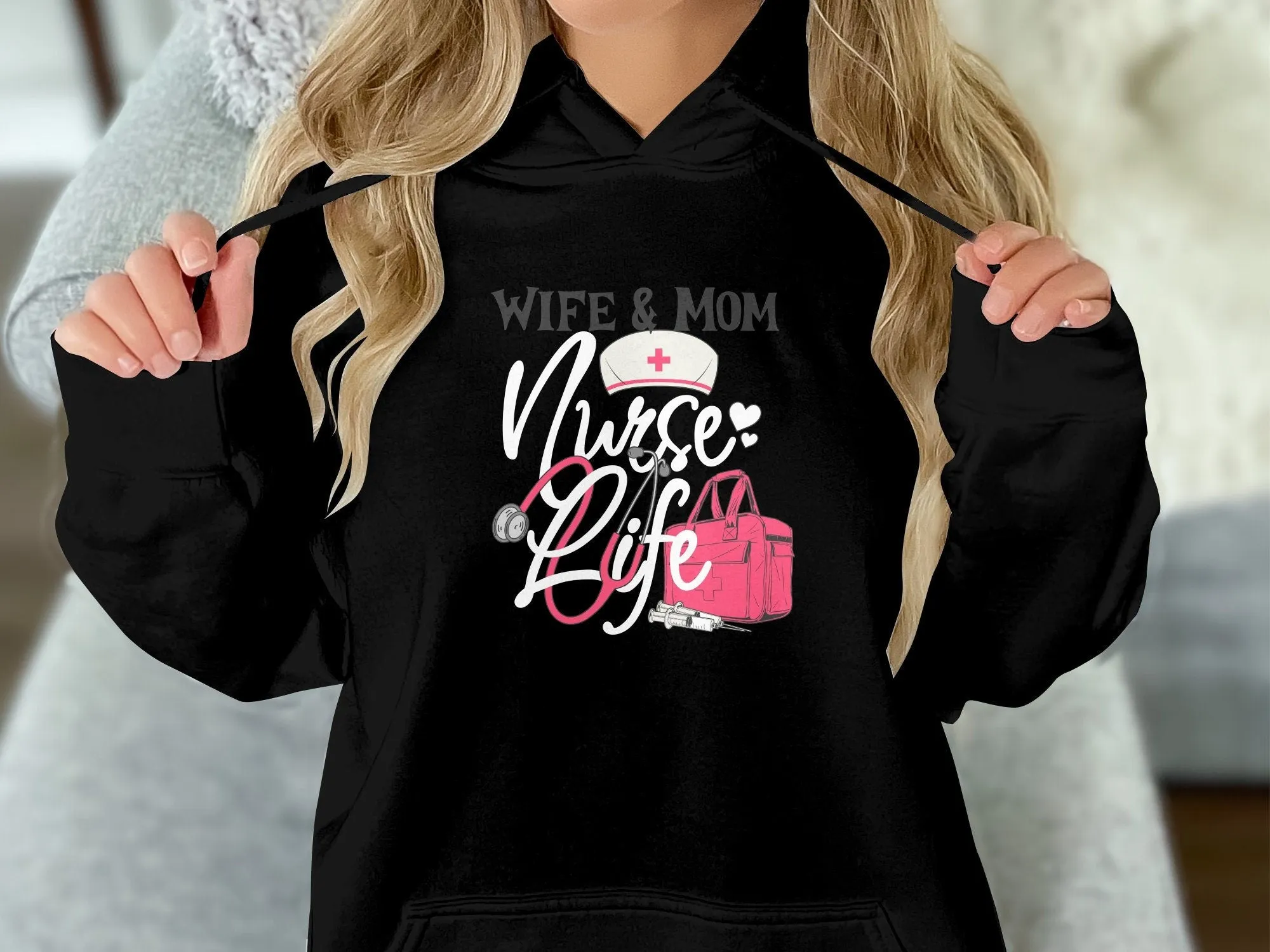 Nurse Life T-Shirt, Wife Mom Nurse Tee, Medical Professional Gift, Cute Nurse Graphic Shirt, Hospital Worker Sweatshirt, Mother's Day Gift
