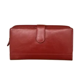 Red Leather Tab Wallet