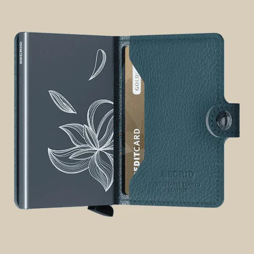Secrid Miniwallet The Stitch - Magnolia - Petrolio