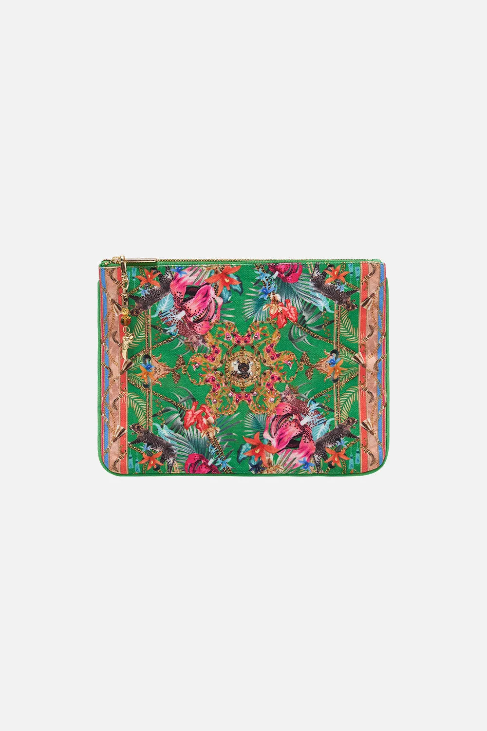 SMALL CANVAS CLUTCH CURIOUS AND CURIOUSER