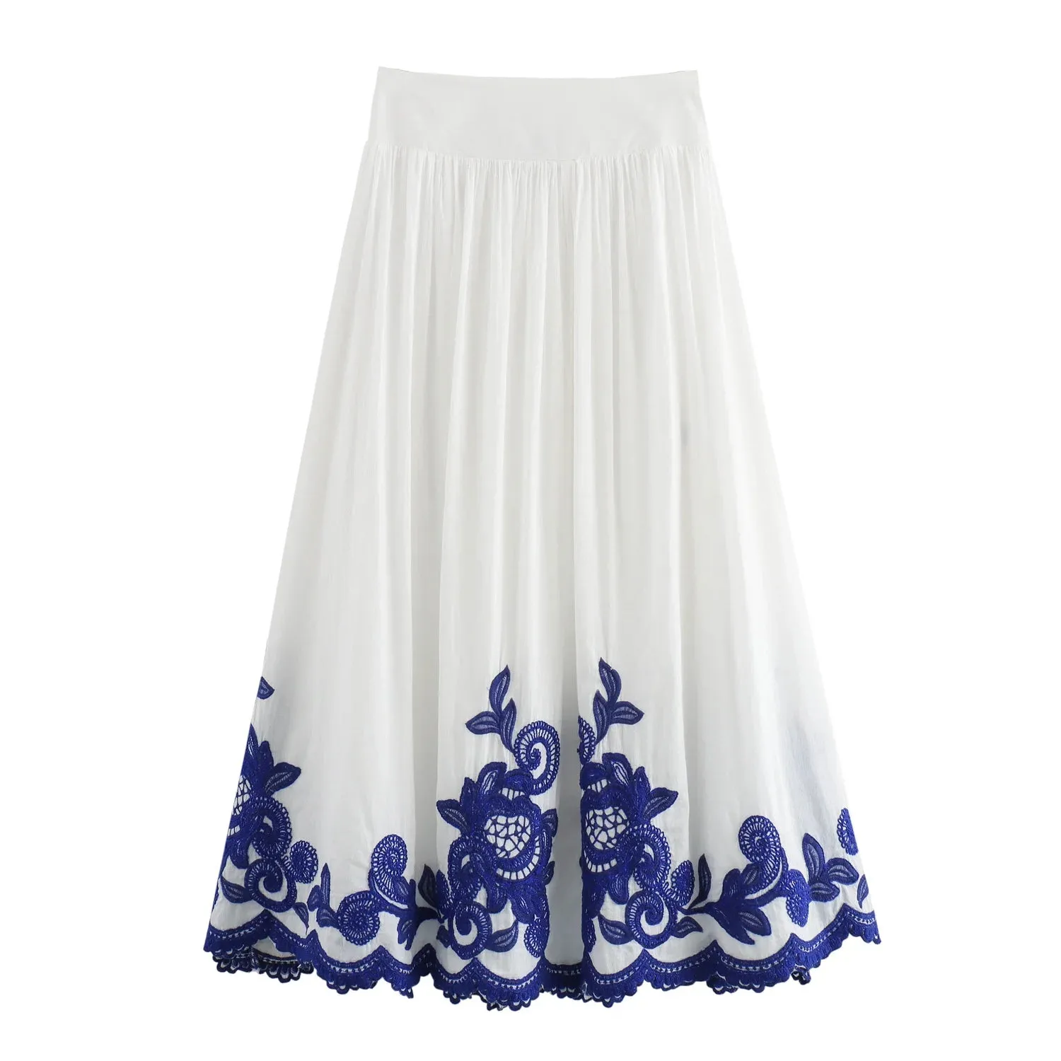 Uniwim 2024 Women's Ethnic Embroidered Top Shirt Loose Elastic Waist Skirt Women's Clothing Sales Plus Size Women Clothing