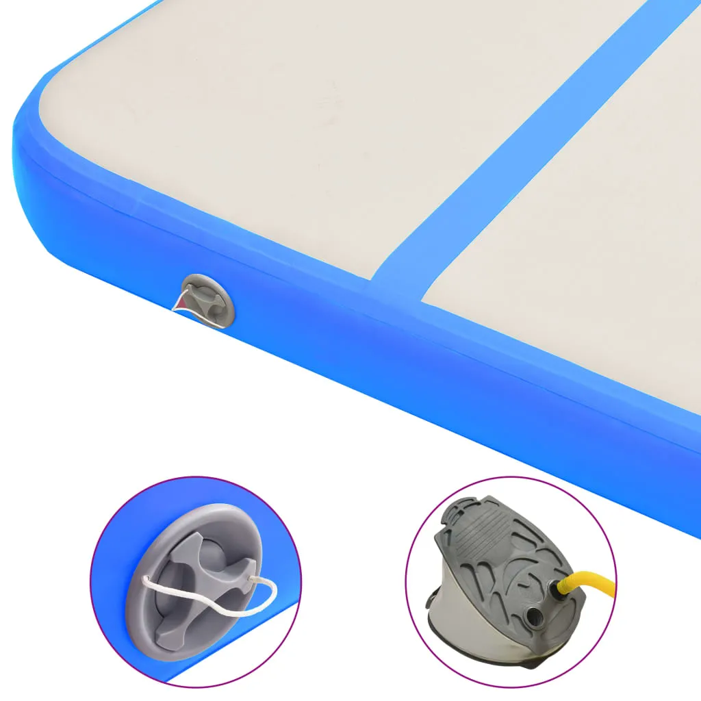 vidaXL Inflatable Gymnastics Mat with Pump 500x100x20 cm PVC Blue